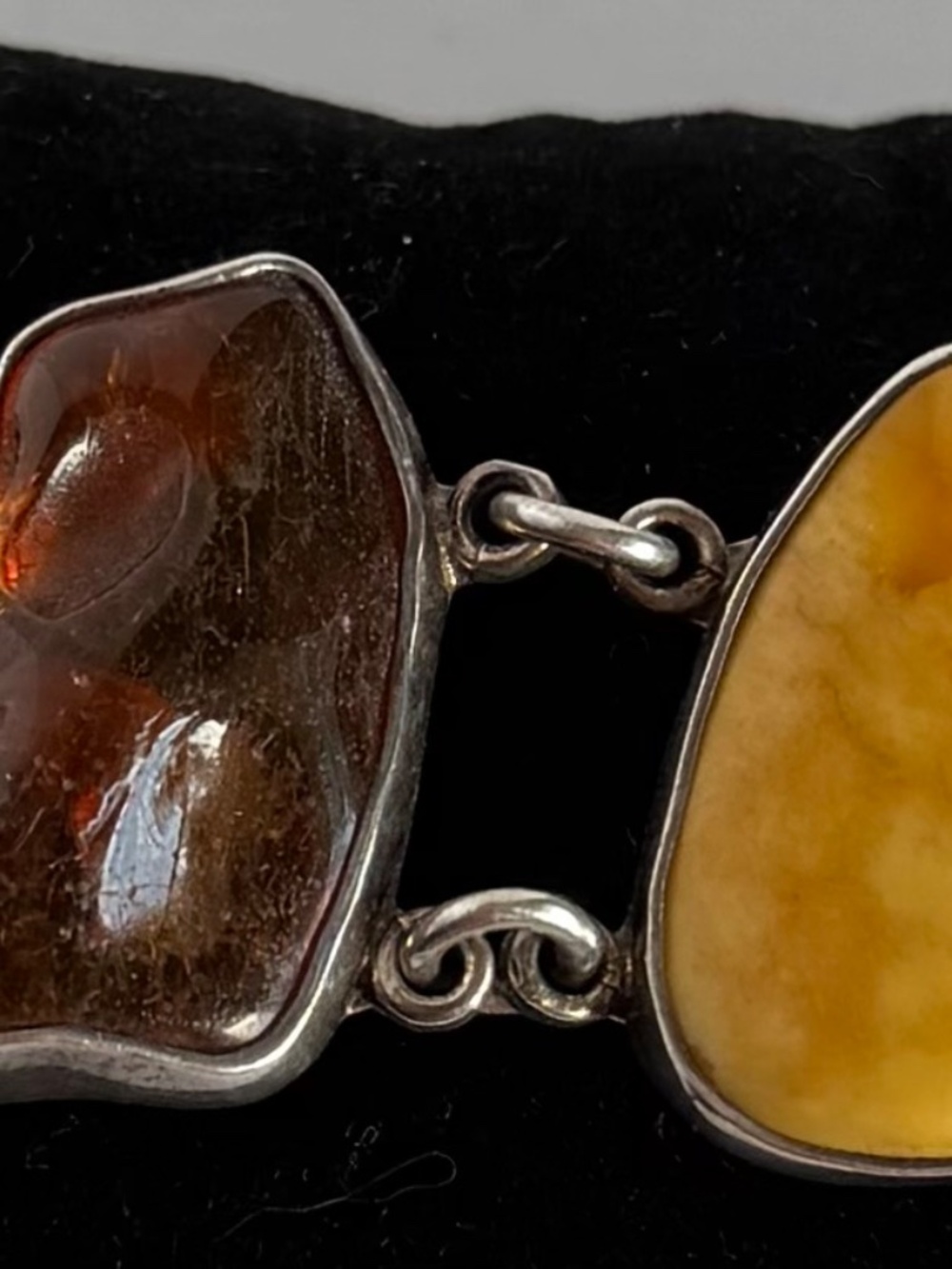 Amber Bracelet Set in Sterling Silver Cabochon Settings - Picture 6 of 12